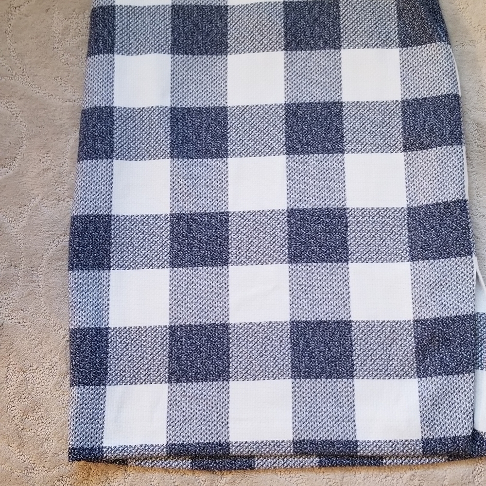 Banana Republic Navy Gingham Pencil Skirt